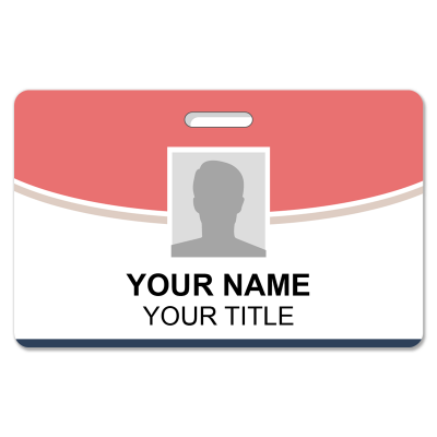 Horizontal Pink ID Card Template - Modern design with photo placement