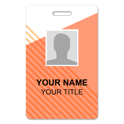 Vertical Peach ID Card Template - Elegant peach colored professional design